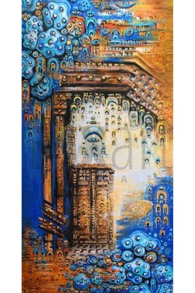 pixartsanat Yellow And Blue Tones Pattern Pixart Art Diamond Mosaic Painting Diamond Türkiye 38*71