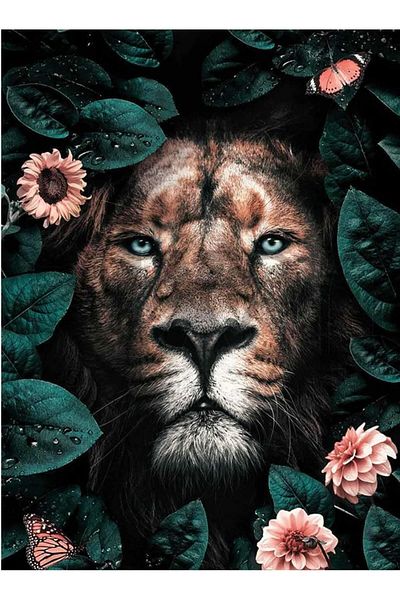pixartsanat Proud Lion 30 *40 Cm Pixart Art Diamond Mosaic Painting Diamond Turkey