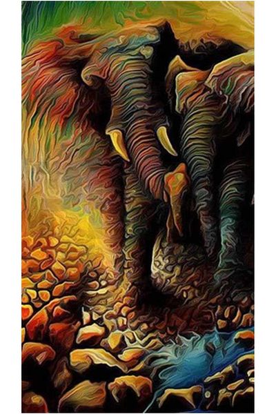 pixartsanat Authentic Elephant Pixart Art Diamond Mosaic Painting Diamond Turkey 30*52