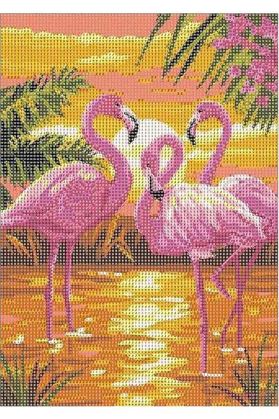 pixartsanat Pixart Flamingo Art Mosaic - 40X60 Painting