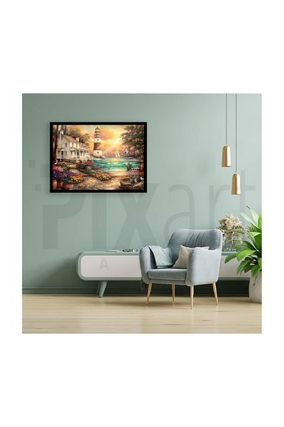 pixartsanat Old House on the Lantern Side Pixart Art Diamond Mosaic Painting Diamond Turkey 71*53