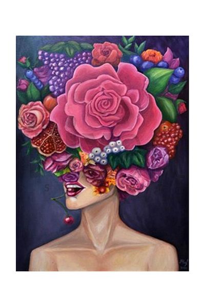pixartsanat Flowers on My Head Pixart Art Diamond Mosaic Painting Diamond Turkey 43*61