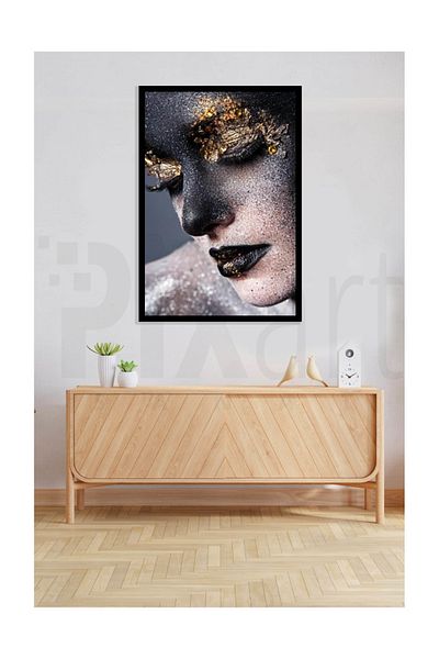 pixartsanat Girl with Gold Eyes Pixart Art Diamond Mosaic Painting Diamond Turkey 38*56