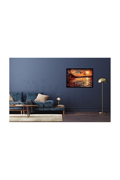 pixartsanat Red Autumn Landscape Pixart Art Diamond Mosaic Painting Diamond Türkiye71*51