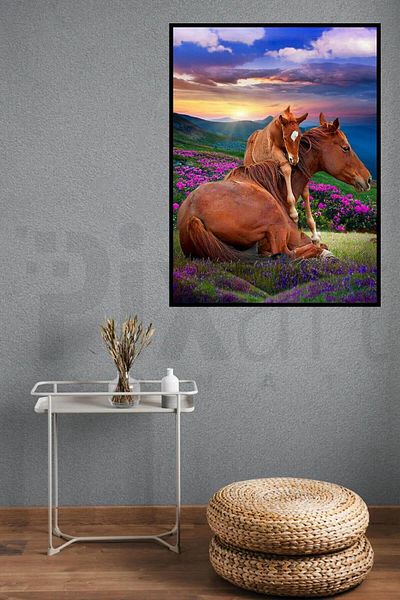 pixartsanat A Thai with His Mother in the Field 30 *40 Cm Pixart Art Diamond Mosaic Painting Diamond Turkey