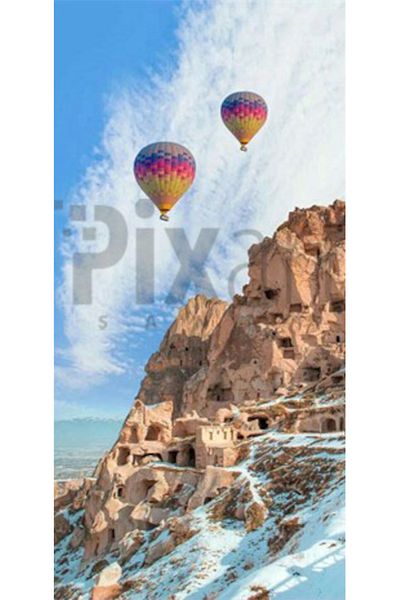 pixartsanat Winter Cappadocia Scenery Pixart Art Diamond Mosaic Painting Diamond Turkey 37*69
