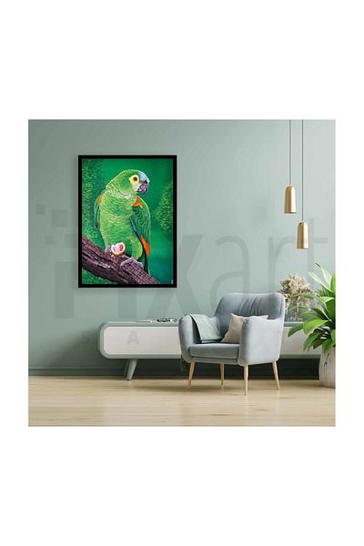 pixartsanat Parrot on Branch Pixart Art Diamond Mosic Painting Daimond Turkey 50*66