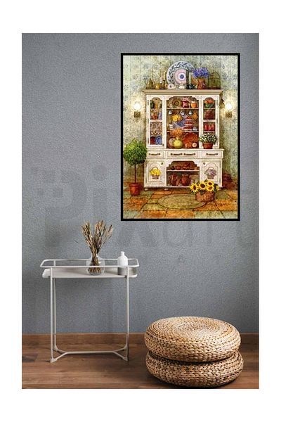 pixartsanat Old Kitchen Cabinet Pixart Art Diamond Mosaic Painting Diamond Türkiye 41*56