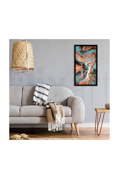 pixartsanat Turquoise Orange Pattern Pixart Art Diamond Mosaic Painting Diamond Türkiye 40*71