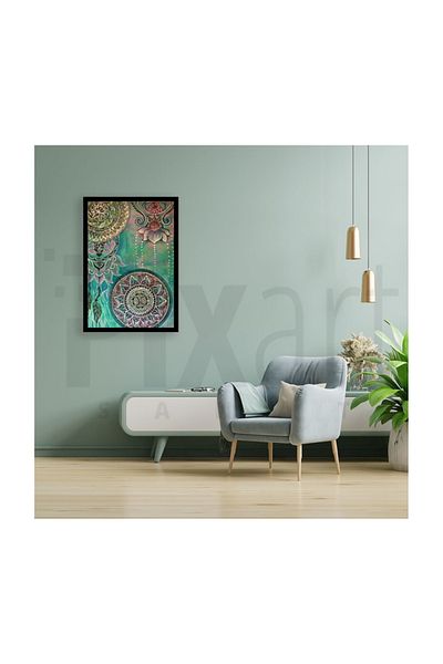 pixartsanat Green Tones Pattern Pixart Art Diamond Mosaic Painting Diamond Türkiye 55*76