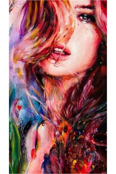 pixartsanat Woman in the Colors Pixart Art Diamond Mosaic Painting Diamond Turkey 38*66