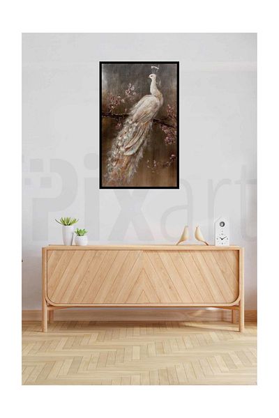 pixartsanat Beautiful White Peacock Pixart Art Diamond Mosaic Painting Daimond Turkey 48*73