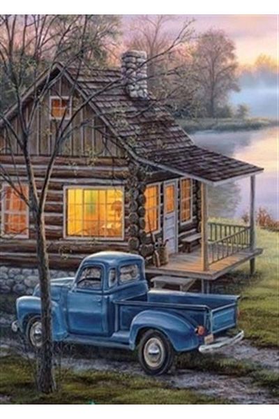 pixartsanat Wooden Chalet Pixart Art Diamond Mosaic Painting Diamond Turkey 51*71