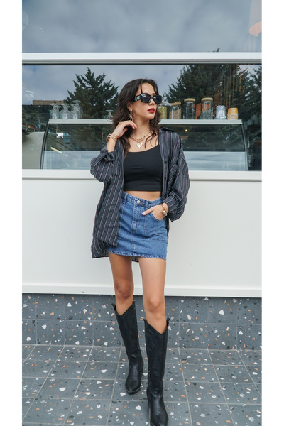 Çizgili Oversize Gömlek