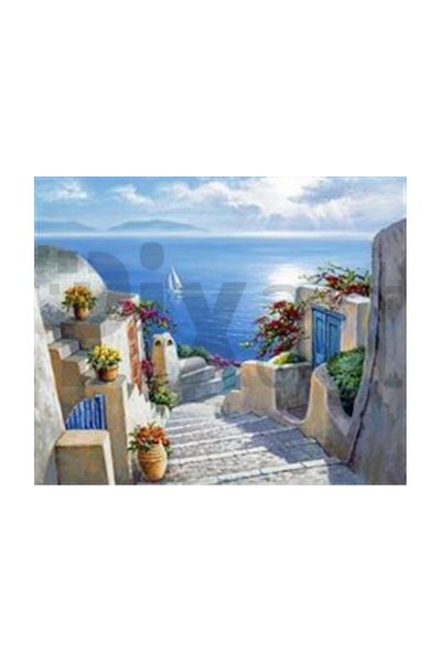 pixartsanat Sea in the End of the Road Pixart Art Diamond Mosaic Painting Diamond Türkiye 61*51