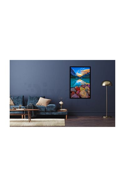 pixartsanat Colorful Stones And Lake Shore Pixart Art Diamond Mosaic Painting Diamond Turkey 38*58