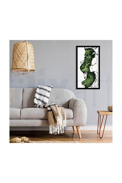 pixartsanat Green Brush Strokes Pixart Art Diamond Mosaic Painting Diamond Türkiye 35*68