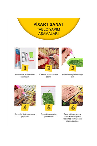 pixartsanat Kalp, Elmas Boyama, Resim, Plaj, Gün Batımı Pixart Sanat Elmas Mozaik Tablo Diamond Türkiye 30x40