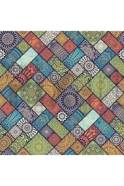 pixartsanat Colorful Pattern 45x45 PixArt Art Diamond Mosaic Painting Diamond Türkiye