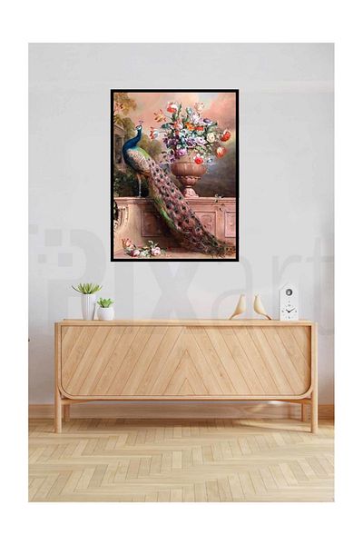 pixartsanat Peacock of the Palace Pixart Art Diamond Mosaic Painting Daimond Turkey 42*52