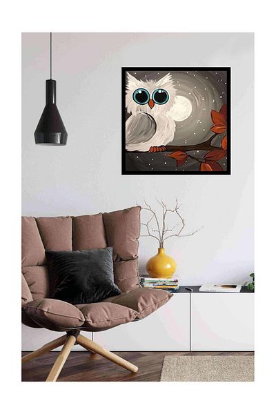pixartsanat Sweet Owl with Beautiful Eyes Pixart Art Diamond Mosaic Painting Diamond Turkey 38*38