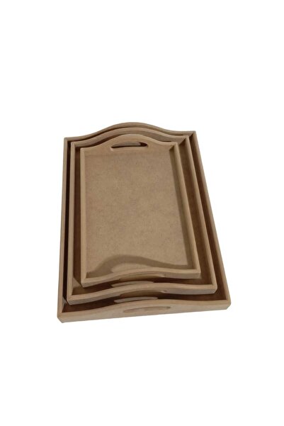 st koleksiyon hobi antika Tray in Mdf Triple Set