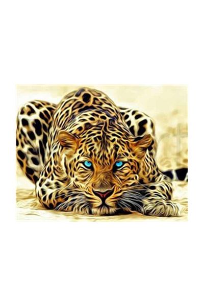 pixartsanat Blue Eyed Tiger Pixart Art Diamond Mosic Painting Daimond Türkiye 30*52