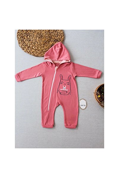 Narnuga Mi̇rayli̇fe 6-9 9-12 Months Ef Line Boy Zippered Rabbit Embroidered H...