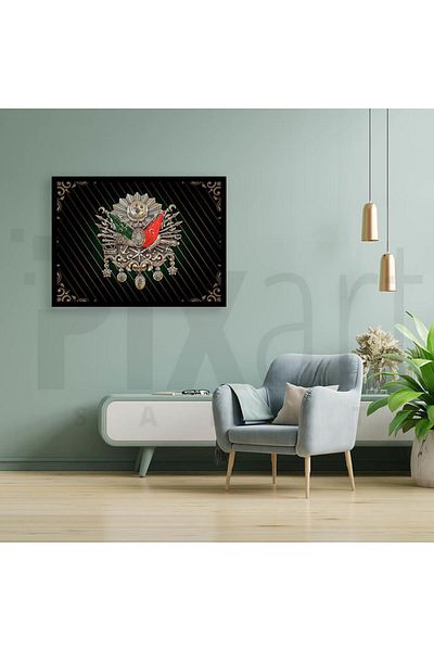 pixartsanat Ottoman Tughra 45x60 PixArt Art Diamond Mosaic Painting Diamond Türkiye
