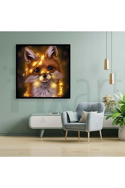 pixartsanat Little Fox 30 * 30 Cm Pixart Art Diamond Mosaic Painting Diamond Turkey