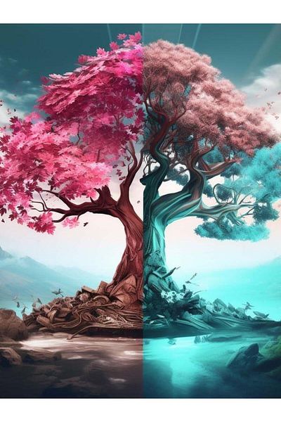 pixartsanat Turkey Diamond Painting - Tree Pixart Art, Diamond Mosaic Painting, 30X40