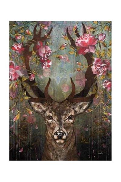 pixartsanat Deer And Flowers Pixart Art Diamond Mosaic Painting Daimond Turkey 48*63