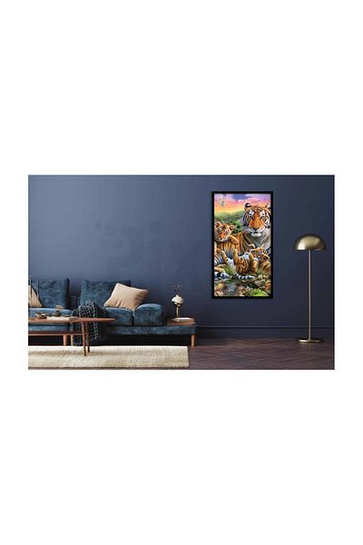 pixartsanat Tiger Family Pixart Art Diamond Mosic Painting Daimond Turkey 40*71