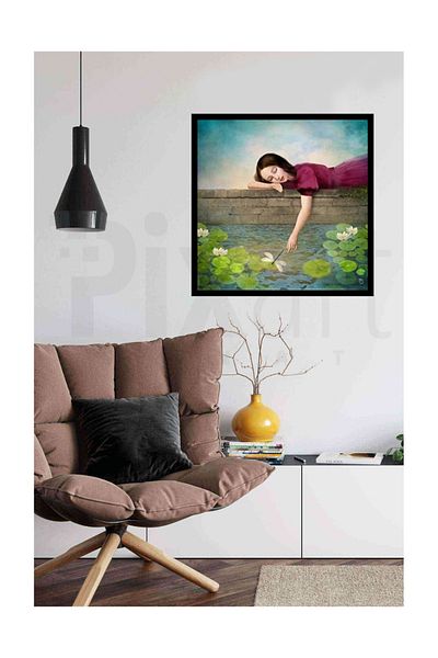pixartsanat Girl on the Water Side Pixart Art Diamond Mosaic Painting Diamond Türkiye 56*56