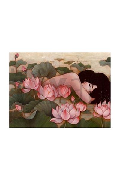 pixartsanat Girl Sleeping in Flowers Pixart Art Diamond Mosaic Painting Diamond Türkiye66*51