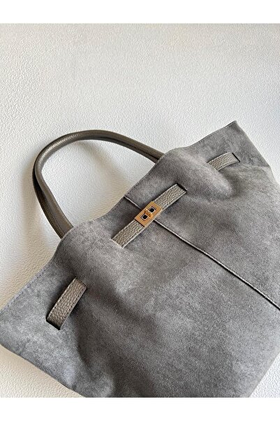 NBİBAGS Geantă de mână și de umăr pentru femei model Leo gri