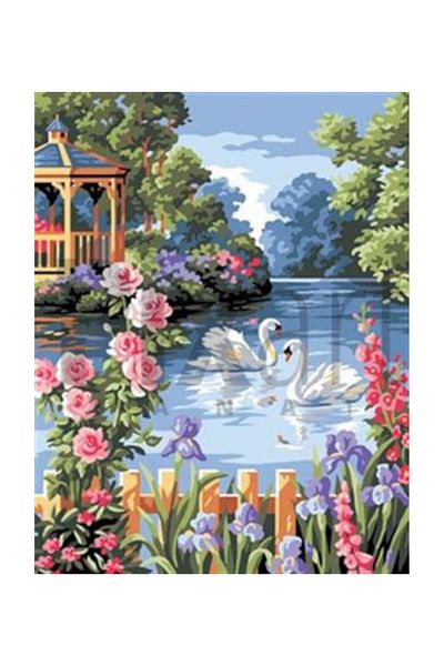 pixartsanat Swans Pixart Art Diamond Mosaic Painting Diamond Turkey 40*50