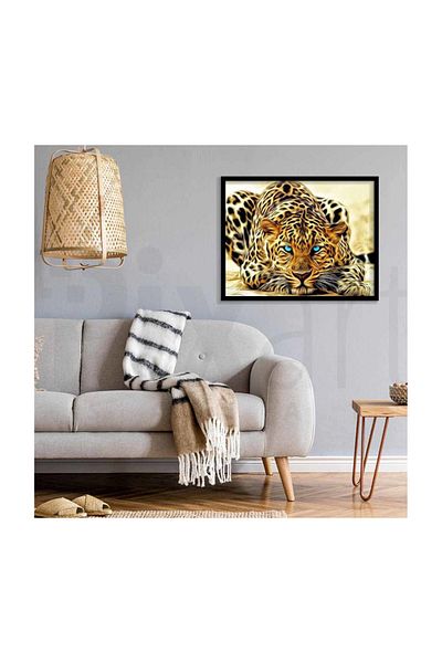 pixartsanat Blue Eyed Tiger Pixart Art Diamond Mosic Painting Daimond Türkiye 30*52