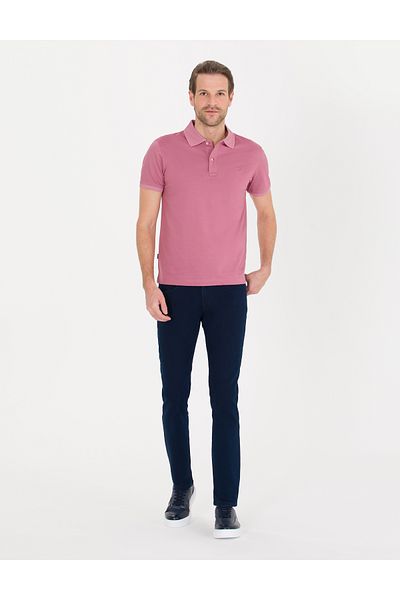 Pierre Cardin Μπλουζάκι Mercerized με ροζ λεπτή εφαρμογή Polo Neck 50262665-vr026