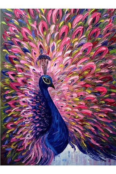 pixartsanat A Majestic Peacock 30 *40 Cm Pixart Art Diamond Mosaic Painting Diamond Turkey