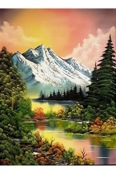 pixartsanat Snowy Mountains Pixart Art Diamond Mosaic Painting Diamond Türkiye 40*55