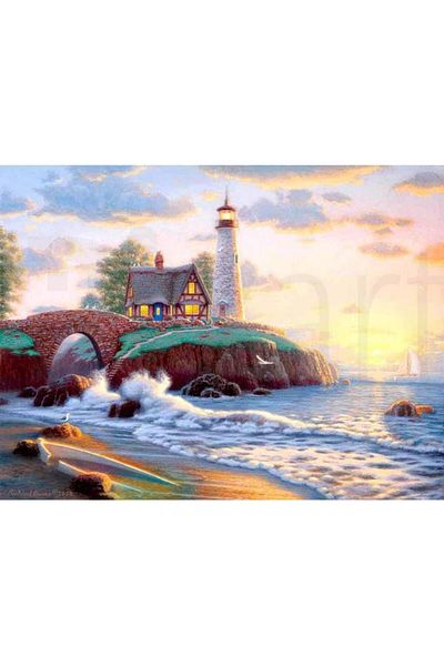 pixartsanat Seaside Sunset 40*30 PixArt Art Diamond Mosaic Painting Diamond Turkey