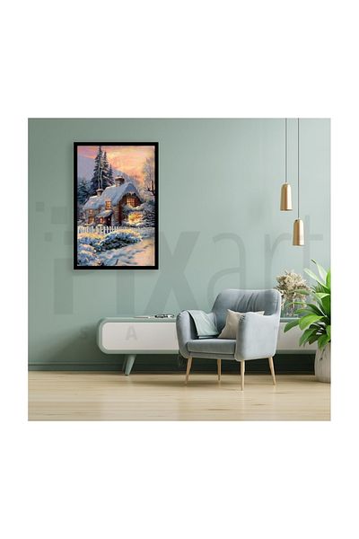 MARCEL SANAT Chimney Incense Stone House Pixart Art Diamond Mosaic Painting Diamond Türkiye 43*64
