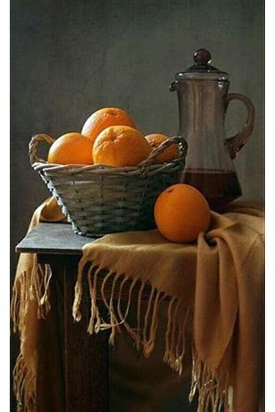 pixartsanat Fresh Oranges in the Basket Pixart Art Diamond Mosaic Painting Diamond Turkey 36*56