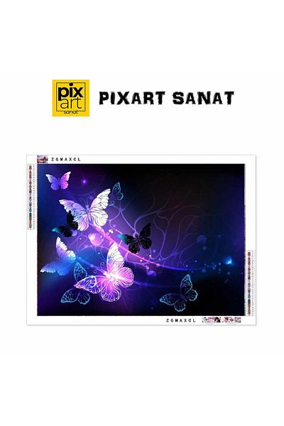 MOVAS Art Shining Night Butterflies| Diamond Mosaic Painting| Mosaic Puzzle| 53x39| E2020308