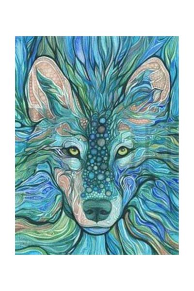 pixartsanat Wolf Among Patterns Pixart Art Diamond Mosaic Painting Diamond Türkiye 50*68
