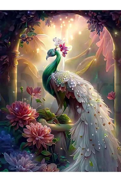 pixartsanat Peacock 30*40 Cm Pixart Art Diamond Mosaic Painting Diamond Turkey