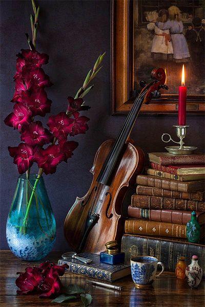 pixartsanat Violin Books And Flower Pixart Art Diamond Mosaic Painting Diamond Turkey 40*60