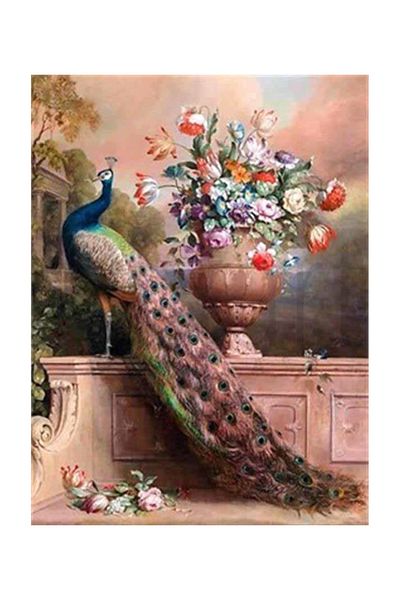 pixartsanat Peacock of the Palace Pixart Art Diamond Mosaic Painting Daimond Turkey 42*52