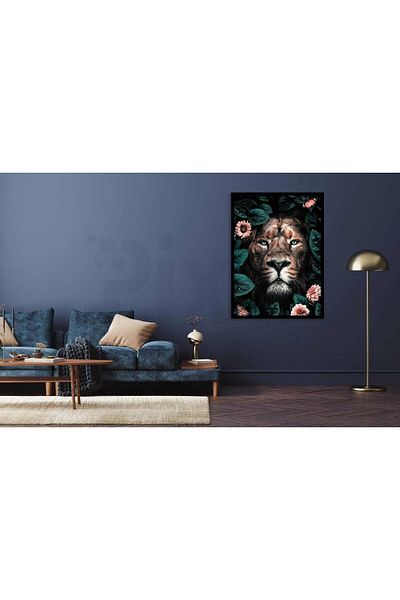 pixartsanat Proud Lion 30 *40 Cm Pixart Art Diamond Mosaic Painting Diamond Turkey